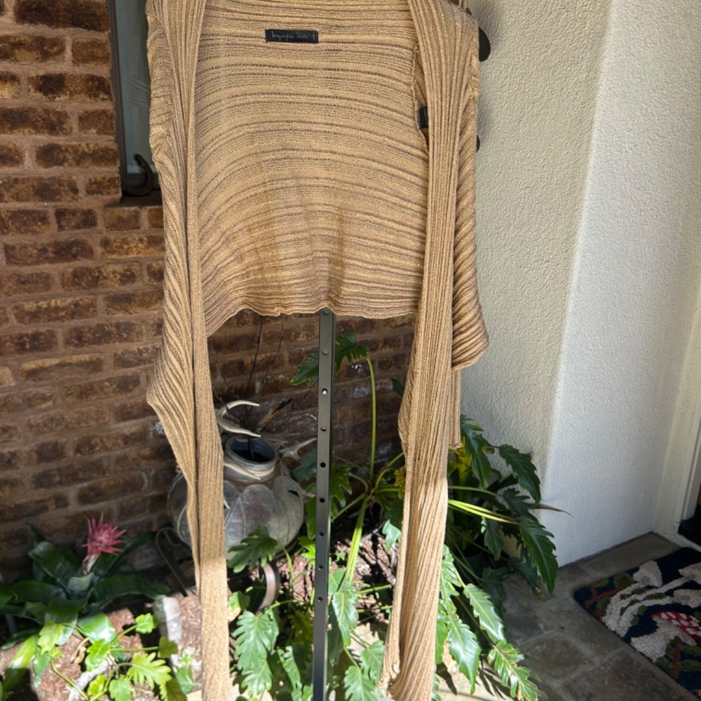 Tie Front Cardigan, Brown - image 3